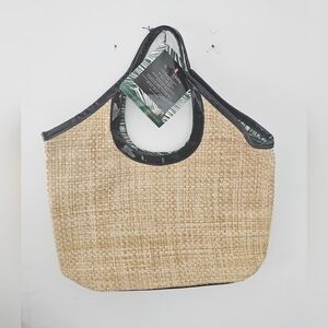 NWT Estee Lauder Woven Straw Tote Bag with Black Trim - Women Bags